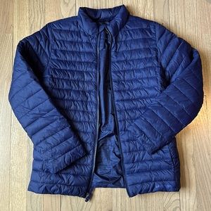 Boys Lands End Puffer Jacket in Navy Blue, size 14-16